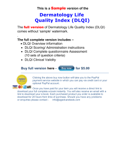 Dermatology (DLQI) Index Quality Life