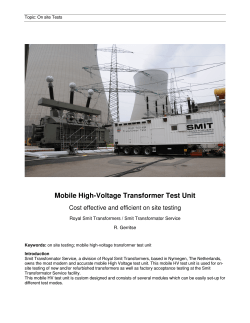 Mobile High-Voltage Transformer Test Unit - SGB-SMIT