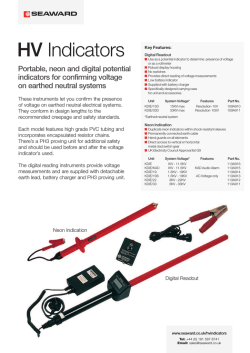 High Voltage Indicators Datasheet