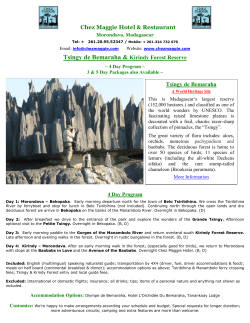 Tsingy de Bemaraha Tour Brochure
