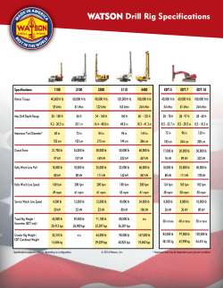 WATSON Drill Rig Specifications