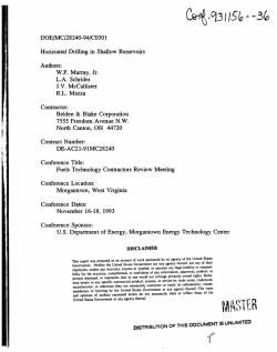DOE/MC/28240-94/C0301 Horizontal Drilling in Shallow