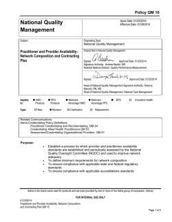 Practitioner and Provider Availability