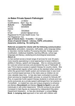 Jo Baker Private Speech Pathologist