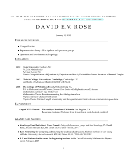 DAVID E.V. ROSE - Usc - University of Southern California