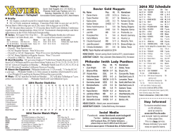 2014 XU Schedule - Xavier University of Louisiana