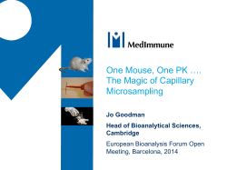One Mouse, One PK …. The Magic of Capillary Microsampling