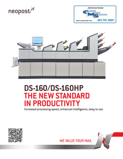 DS-160/DS-160HP THE NEW STANDARD IN