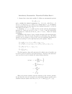 Introductory Econometrics: Theoretical Problem Sheet 4