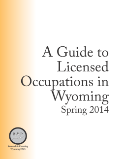 A Guide to Licensed Occupations in Wyoming