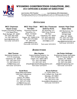 WCC Membership Listing and BOD - Wyoming Construction Coalition