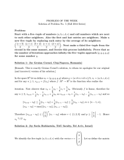 PROBLEM OF THE WEEK Solution of Problem No. 5 (Fall 2014