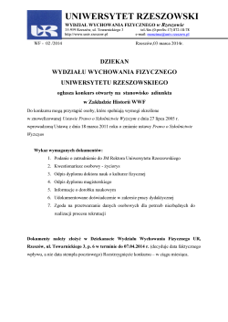 adiunkt WWF ZH - Uniwersytet Rzeszowski