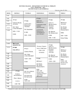 HUNTER COLLEGE &ndash; DEPARTMENT OF PHYSICAL THERAPY