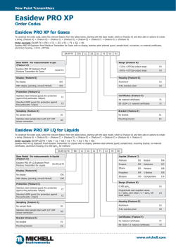 Easidew PRO XP Order Codes