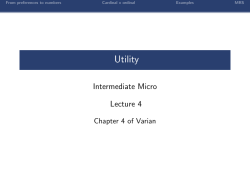 Lecture 4 Notes: Utility functions