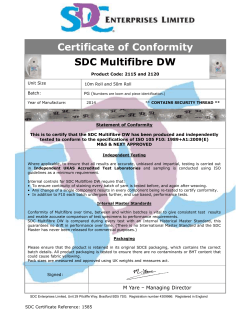 Certificate of Conformity SDC Multifibre DW