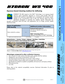 Download HYDRON&reg; WS 400 Technical Information