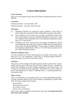 Phil 101 syllabus - University of Otago