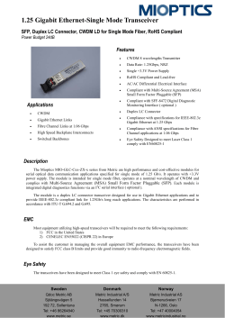 1.25 Gigabit Ethernet-Single Mode Transceiver