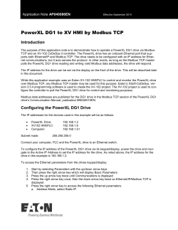 PowerXL DG1 to XV HMI by Modbus TCP