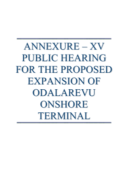 annexure – xv public hearing for the proposed expansion of
