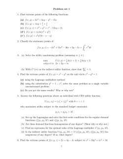 Problem set 1 1. Find extreme points of the following functions: (a