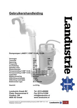Gebruikershandleiding LANDY 3 DSP 13-3A, 13-5A losse pomp rev. 03-10 (20-08-10)