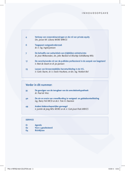 InHoUDSoPGAVE Verder in dit nummer: