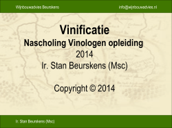 Vinificatie - Verenigde Vinologen Nederland