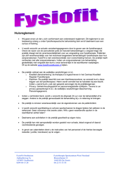 Huisreglement - Fysiofit oosthuizen