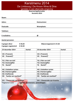 Kerstmenu 2014 - Hotel de Limbourg