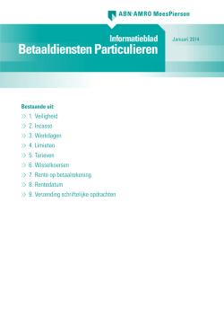 Informatieblad Betaaldiensten Particulieren