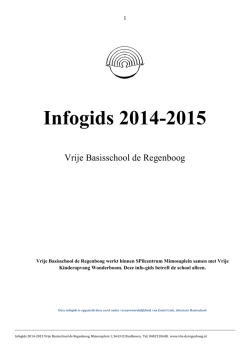 Infogids 2014 -2015 () - Vrije Basisschool de Regenboog
