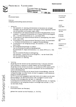 PROVINCIE FLEVOLAND statenvoorstel