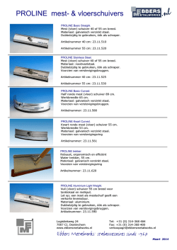 Productblad PROLINE mest-vuilschuivers