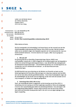 Brief van SKGZ aan Eerste Kamer over Wmo en Zvw, 19 juni 2014
