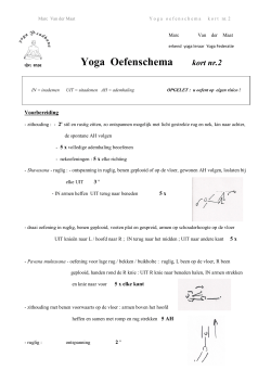 Yoga oefenschema kort 2