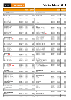 Prijslijst AEG 02/2014