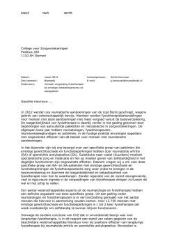 In 2012 werden zes reumatis