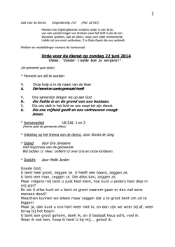 Orde van dienst 22 juni 2014 definitief