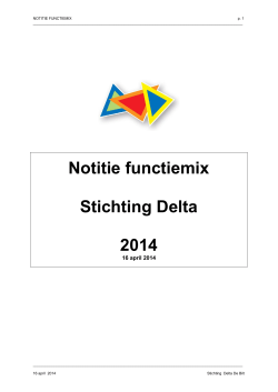 Functiemix (april 2014) - Stichting Delta De Bilt