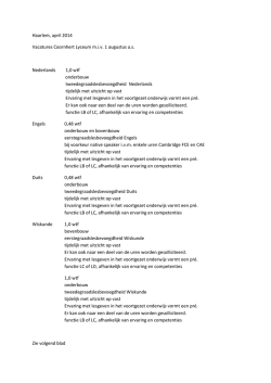 Haarlem, april 2014 Vacatures Coornhert Lyceum miv 1