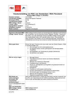 Vacaturemelding van ROC van Amsterdam / ROC Flevoland