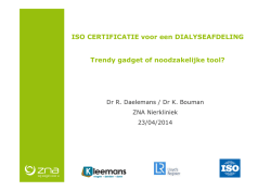 ISO-Certificatie binnen een nierdialyse door Ziekenhuis