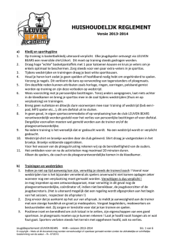 Huishoudelijk Reglement 2013-2014