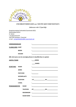 inschrijfformulier nieuwe verenigingen - KZ