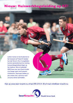 Nieuw: Huiswerkbegeleiding op KZ! - leer