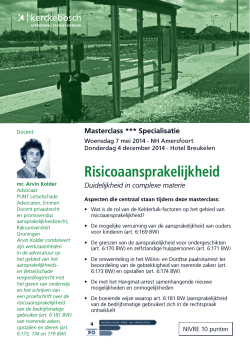 Risicoaansprakelijkheid - Uitgeverij Kerckebosch