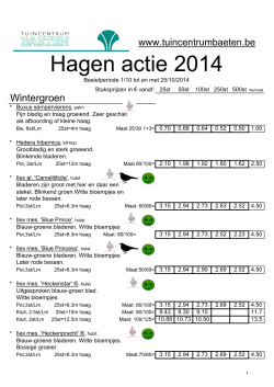 Hagen actie 2014 - Tuincentrum Baeten